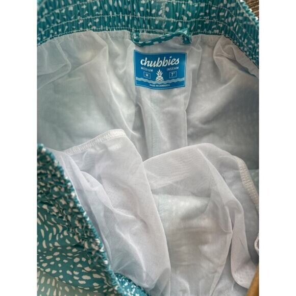 NWT Chubbies The Whale Sharks Classic Swim Trunks 7” Blue Size Medium - Picture 3 of 7